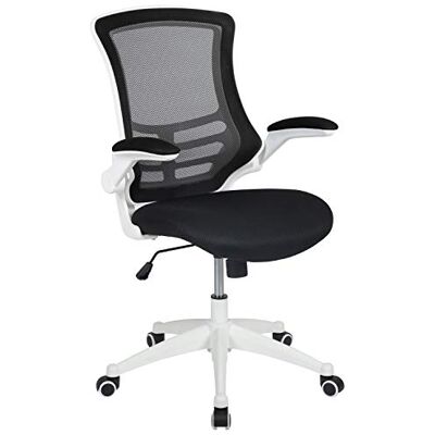 Chaise de Bureau Flash Furniture - Dossier en maille noire - Modèle BL-X-5M-WH-BK-GG Chaise de Bureau Flash Furniture - Dossier en maille noire - Modèle BL-X-5M-WH-BK-GG