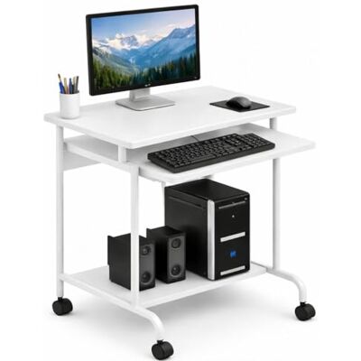 Techly 105926 Bureau Mobile Compact pour Ordinateur Tablette Clavier Coulissant Blanc Blanc Techly 105926 Bureau Mobile Compact pour Ordinateur Tablette Clavier Coulissant Blanc Blanc