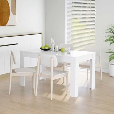 vidaXL Table à manger Blanc 140x74,5x76 cm Bois d'ingénierie vidaXL Table à manger Blanc 140x74,5x76 cm Bois d'ingénierie