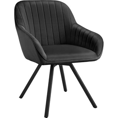 tectake Fauteuil en velours avec pieds en acier, accoudoirs et dossier continus, rembourrage doux, chaise pivotante à 360° avec pieds réglables en hauteur et montage facile – Idéal pour salle à manger tectake Fauteuil en velours avec pieds en acier, accoudoirs et dossier continus, rembourrage doux, chaise pivotante à 360° avec pieds réglables en hauteur et montage facile – Idéal pour salle à manger