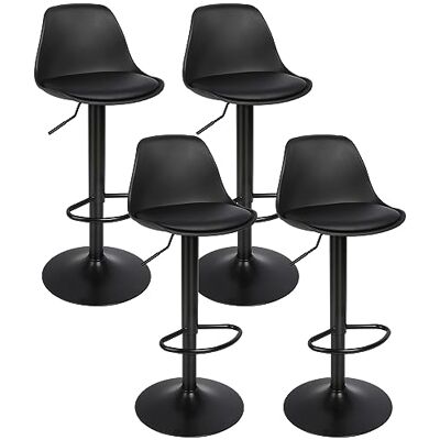 LANTUS Tabourets de Bar Lot de 4 pivotant- Lot de 4 chaises de Bar réglable,Réglable en Hauteur et Rotative à 360°,Robuste et Ultra Silencieux-4pc-B noir pur LANTUS Tabourets de Bar Lot de 4 pivotant- Lot de 4 chaises de Bar réglable,Réglable en Hauteur et Rotative à 360°,Robuste et Ultra Silencieux-4pc-B noir pur