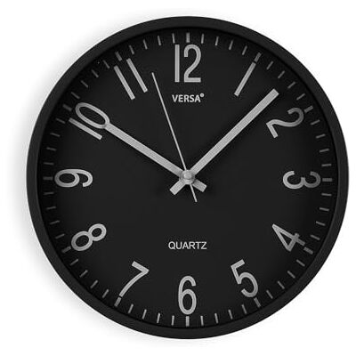 Versa Raven Horloge Murale Silencieuse et Décorative pour Cuisine, Salon ou Salle à Manger Facile à Lire Dimensions (H x L x l) 25 x 4.3 x 25 cm Polypropylène Noir Versa Raven Horloge Murale Silencieuse et Décorative pour Cuisine, Salon ou Salle à Manger Facile à Lire Dimensions (H x L x l) 25 x 4.3 x 25 cm Polypropylène Noir