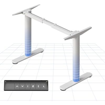 FLEXISPOT Bureau Assis Debout Électrique, Cadre de Bureau Réglable en Hauteur en Acier avec Panneau de Contrôle Digital, Équippé du Système Anti-Collision, Pied de Table Rond, Blanc FLEXISPOT Bureau Assis Debout Électrique, Cadre de Bureau Réglable en Hauteur en Acier avec Panneau de Contrôle Digital, Équippé du Système Anti-Collision, Pied de Table Rond, Blanc