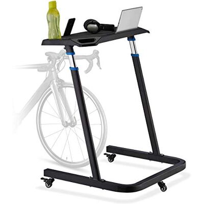 Relaxdays Pupitre multifonctionnel réglable en hauteur, laptop sur roues, vélo à tablette, hauteur: 87-135 cm, noir. Relaxdays Pupitre multifonctionnel réglable en hauteur, laptop sur roues, vélo à tablette, hauteur: 87-135 cm, noir.