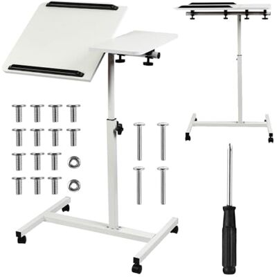 Maclean Bureau mobile pour ordinateur portable Hauteur réglable de 59 à 89 cm Double plateau inclinable jusqu'à 90° Roulettes avec freins Charge maximale jusqu'à 30 kg Bureau d'ordinateur Maclean Bureau mobile pour ordinateur portable Hauteur réglable de 59 à 89 cm Double plateau inclinable jusqu'à 90° Roulettes avec freins Charge maximale jusqu'à 30 kg Bureau d'ordinateur