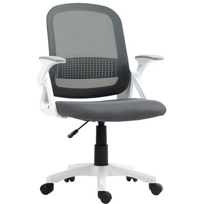 HOMCOM Chaise Bureau Ergonomique, Fauteuil de Bureau en Maille avec accoudoirs relevables, Hauteur réglable, Soutien Lombaire et pivotant à 360°, 57,5 x 60 x 101 cm, Gris HOMCOM Chaise Bureau Ergonomique, Fauteuil de Bureau en Maille avec accoudoirs relevables, Hauteur réglable, Soutien Lombaire et pivotant à 360°, 57,5 x 60 x 101 cm, Gris