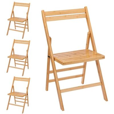 Spetebo Lot de 4 chaises pliantes en bambou naturel Charge maximale : 120 kg Chaise de cuisine pliable en bois FSC Chaise classique pour un usage domestique Spetebo Lot de 4 chaises pliantes en bambou naturel Charge maximale : 120 kg Chaise de cuisine pliable en bois FSC Chaise classique pour un usage domestique