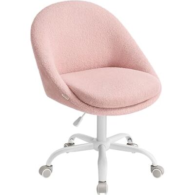SONGMICS Chaise de Bureau, Fauteuil Pivotant en Peluche, Siège Confort, Rembourrage en Mousse, Réglable en Hauteur, pour Bureau, Chambre, Rose Bonbon OBG020R03 SONGMICS Chaise de Bureau, Fauteuil Pivotant en Peluche, Siège Confort, Rembourrage en Mousse, Réglable en Hauteur, pour Bureau, Chambre, Rose Bonbon OBG020R03