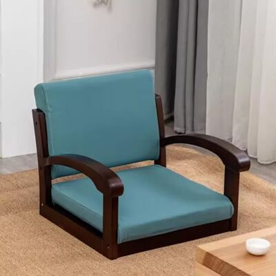 HHTTXXYY Chaise de sol japonaise portable avec accoudoirs et dossier, chaise japonaise portable sans pieds avec dossier en bois pour baie vitrée, méditation, lecture HHTTXXYY Chaise de sol japonaise portable avec accoudoirs et dossier, chaise japonaise portable sans pieds avec dossier en bois pour baie vitrée, méditation, lecture
