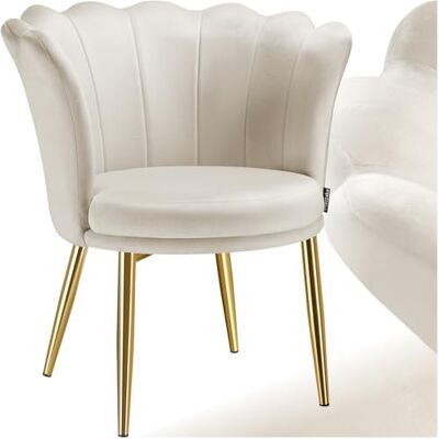 tectake ® Fauteuil salon confortable avec velours Relax fauteuil Scandinave, fauteuil cocktail Moelleux chaise ergonomique pour salon Creme/Or tectake ® Fauteuil salon confortable avec velours Relax fauteuil Scandinave, fauteuil cocktail Moelleux chaise ergonomique pour salon Creme/Or