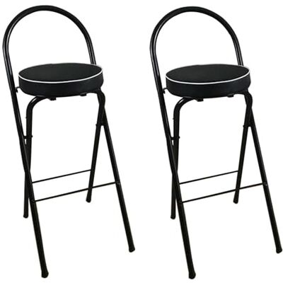 YANROSE Chaise pliante de tabouret de bar de petit déjeuner avec le siège rembourré tabouret pliable portatif(Black 2Pcs,70cm) YANROSE Chaise pliante de tabouret de bar de petit déjeuner avec le siège rembourré tabouret pliable portatif(Black 2Pcs,70cm)