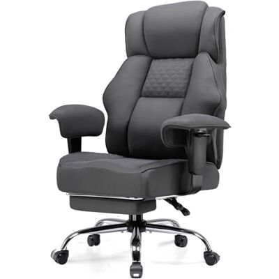 GTPLAYER Chaise de gaming large en tissu de qualité supérieure, ergonomique, réglable et pivotante, avec repose-pieds, 180 kg, grise GTPLAYER Chaise de gaming large en tissu de qualité supérieure, ergonomique, réglable et pivotante, avec repose-pieds, 180 kg, grise