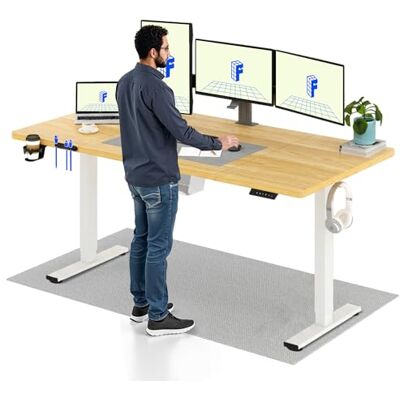 FLEXISPOT Assis Debout 180x80x(73-122) cm Réglable en Hauteur Électrique, Panneau de Contrôle à Fonctions Mémoires, Bureau à Télétravail (Cadre Blanc+Plateau Érable) FLEXISPOT Assis Debout 180x80x(73-122) cm Réglable en Hauteur Électrique, Panneau de Contrôle à Fonctions Mémoires, Bureau à Télétravail (Cadre Blanc+Plateau Érable)