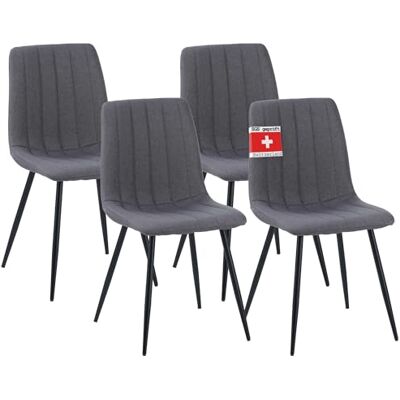 Albatros Garda Lot de 4 chaises de salle à manger Anthracite Modernes et élégantes Rembourrées et confortables Élégantes Pour cuisine, salle à manger ou table à manger Look rétro Albatros Garda Lot de 4 chaises de salle à manger Anthracite Modernes et élégantes Rembourrées et confortables Élégantes Pour cuisine, salle à manger ou table à manger Look rétro