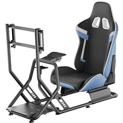 WilTec Simulateur de conduite – 71 x 136 x 108 cm – capacité de poids 100 kg – en Acier – Siège cockpit de jeu – Expérience immersive et réaliste WilTec Simulateur de conduite – 71 x 136 x 108 cm – capacité de poids 100 kg – en Acier – Siège cockpit de jeu – Expérience immersive et réaliste