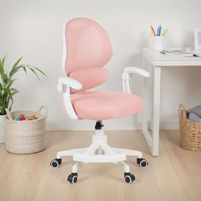 IDIMEX ISLA Chaise de bureau pivotante pour enfant avec repose-pieds Chaise de bureau ergonomique pour enfants et adolescents Hauteur réglable et pivotante Avec soutien lombaire Dossier en IDIMEX ISLA Chaise de bureau pivotante pour enfant avec repose-pieds Chaise de bureau ergonomique pour enfants et adolescents Hauteur réglable et pivotante Avec soutien lombaire Dossier en