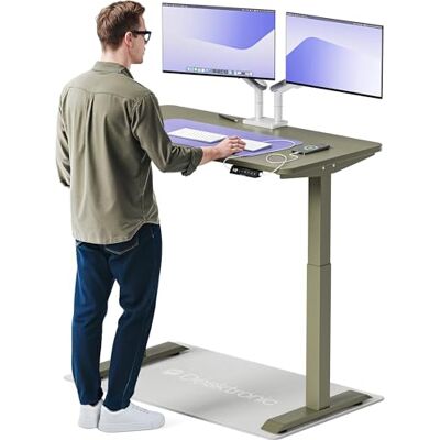 Desktronic Bureau Assis-Debout Électrique 120x60cm– Hauteur Réglable – Commande Tactile avec Mémoires – Ports USB – Bois Européen – Table Réglable Desktronic Bureau Assis-Debout Électrique 120x60cm– Hauteur Réglable – Commande Tactile avec Mémoires – Ports USB – Bois Européen – Table Réglable