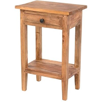 DESIGN DELIGHTS Plante de Téléphone Rustique Vintage 52 x 34 cm (H x L), Bois Massif d'Acajou Tabouret à Fleurs, Table de Couloir, d'Appoint, de Chevet Avec Tiroir Couleur : 02 DESIGN DELIGHTS Plante de Téléphone Rustique Vintage 52 x 34 cm (H x L), Bois Massif d'Acajou Tabouret à Fleurs, Table de Couloir, d'Appoint, de Chevet Avec Tiroir Couleur : 02