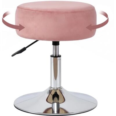 Duhome Tabouret Pivotant Tabouret de Maquillage Tabouret Rond avec Rembourrage Réglable en Hauteur Pivotant en Velours pour Chambre à Coucher Salon, Rose Duhome Tabouret Pivotant Tabouret de Maquillage Tabouret Rond avec Rembourrage Réglable en Hauteur Pivotant en Velours pour Chambre à Coucher Salon, Rose