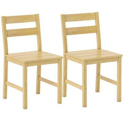 HOMCOM Lot de 2 chaises de Salle à Manger en Bambou, chaises de Cuisine sans accoudoirs avec Assise à Lattes et Dossier incurvé, pour Salon, Maison, Effet Bois Naturel HOMCOM Lot de 2 chaises de Salle à Manger en Bambou, chaises de Cuisine sans accoudoirs avec Assise à Lattes et Dossier incurvé, pour Salon, Maison, Effet Bois Naturel