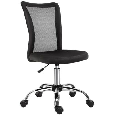 Vinsetto Chaise de Bureau Ergonomique Hauteur Réglable Noir Fauteuil de Bureau, Piètement Chromé, Pivotant 360°, Revêtement Maille Vinsetto Chaise de Bureau Ergonomique Hauteur Réglable Noir Fauteuil de Bureau, Piètement Chromé, Pivotant 360°, Revêtement Maille
