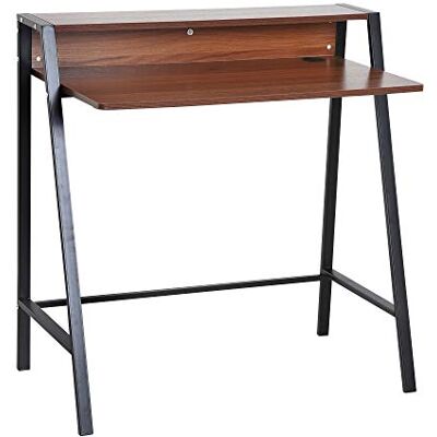 HOMCOM Bureau secrétaire Bureau Informatique dim. 84L x 45l x 85H cm Style néo-rétro étagère Coloris Noyer Noir HOMCOM Bureau secrétaire Bureau Informatique dim. 84L x 45l x 85H cm Style néo-rétro étagère Coloris Noyer Noir