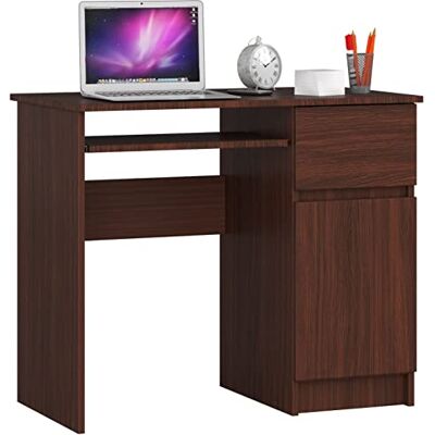 AKORD Piksel Petit bureau avec tiroirs Bureau d'ordinateur Bureau avec plateau pour clavier Tiroir et compartiment avec porte Décoration en bois 90 x 77 x 50 cm (l x H x P) 30 kg Armoire AKORD Piksel Petit bureau avec tiroirs Bureau d'ordinateur Bureau avec plateau pour clavier Tiroir et compartiment avec porte Décoration en bois 90 x 77 x 50 cm (l x H x P) 30 kg Armoire