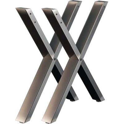 WilTec Pieds de table en forme de X 600 x 40 x 720 mm couleur Noire finition en Acier verni Piètement Meuble Piètement Support bureau pour Plan de travail Salle à manger WilTec Pieds de table en forme de X 600 x 40 x 720 mm couleur Noire finition en Acier verni Piètement Meuble Piètement Support bureau pour Plan de travail Salle à manger