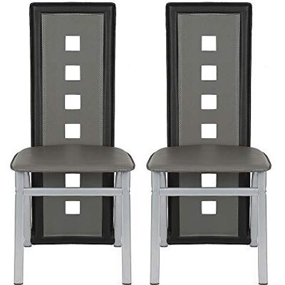 homewell Lot de 2 Chaises de Salle à Manger en Cuir PVC, Chaises de Cuisine à Dossier Haut, Structure en Acier Métallique, pour Salle de Séjour Chambre à Coucher Cuisine Salon Réception homewell Lot de 2 Chaises de Salle à Manger en Cuir PVC, Chaises de Cuisine à Dossier Haut, Structure en Acier Métallique, pour Salle de Séjour Chambre à Coucher Cuisine Salon Réception