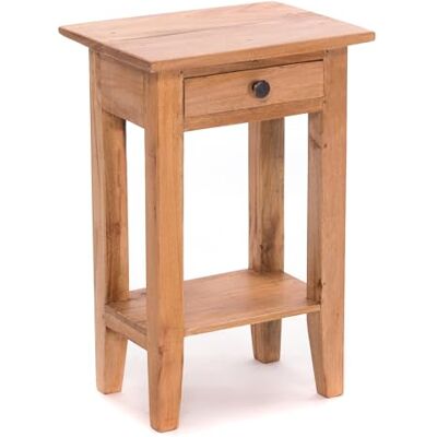 DESIGN DELIGHTS Table de Téléphone Rustique Vintage en Bois Massif d'Acajou 52 x 34 cm (H x l) Tabouret à Fleurs, de Couloir, d'Appoint, de Chevet avec Tiroir Couleur : 08 DESIGN DELIGHTS Table de Téléphone Rustique Vintage en Bois Massif d'Acajou 52 x 34 cm (H x l) Tabouret à Fleurs, de Couloir, d'Appoint, de Chevet avec Tiroir Couleur : 08