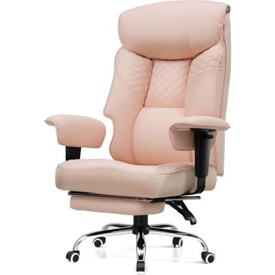 COMHOMA Chaise de jeu, pour personnes grandes et lourdes, ergonomique, jusqu'à 180 kg, coussin d'assise 3D, réglable, avec repose-pieds, cuir synthétique, grand confort, pour bureau et jeux, rose COMHOMA Chaise de jeu, pour personnes grandes et lourdes, ergonomique, jusqu'à 180 kg, coussin d'assise 3D, réglable, avec repose-pieds, cuir synthétique, grand confort, pour bureau et jeux, rose