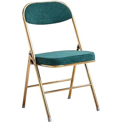 FGQuelle Chaises pliantes avec sièges rembourrés, chaise de salle à manger rétro en velours côtelé, chaise à dossier épais, chaises de réception de café, charge 150 kg (couleur : vert foncé, taille : 82 x 43 x FGQuelle Chaises pliantes avec sièges rembourrés, chaise de salle à manger rétro en velours côtelé, chaise à dossier épais, chaises de réception de café, charge 150 kg (couleur : vert foncé, taille : 82 x 43 x
