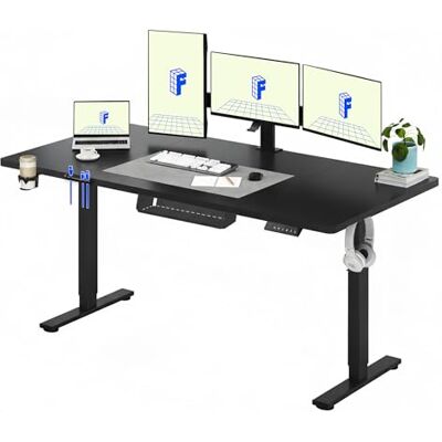 FLEXISPOT Bureau Assis Debout Électrique 180x80x(73-122) cm, Hauteur Réglable, Panneau de Contrôle Mémoires, Bureau Télétravail(Cadre Noir+Plateau Noir) FLEXISPOT Bureau Assis Debout Électrique 180x80x(73-122) cm, Hauteur Réglable, Panneau de Contrôle Mémoires, Bureau Télétravail(Cadre Noir+Plateau Noir)