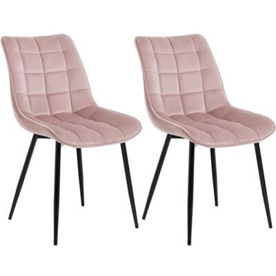 WOLTU ® BH142rs-2 Chaise de Salle à Manger Lot de 2 Chaise de Cuisine Assise rembourrée en Velours Pieds en métal Stable, Rose WOLTU ® BH142rs-2 Chaise de Salle à Manger Lot de 2 Chaise de Cuisine Assise rembourrée en Velours Pieds en métal Stable, Rose