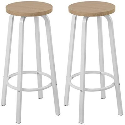 WOLTU Lot de 2 tabourets de bar ronds en chêne clair 72 cm WOLTU Lot de 2 tabourets de bar ronds en chêne clair 72 cm