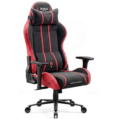 Diablo chaise gaming ergonomique tissu respirant fauteuil gamer réglable dossier inclinable 140 degrés accoudoirs 3D soutien lombaire bureau confortable robuste jusqu’à 140 kg Bloody Mary Diablo chaise gaming ergonomique tissu respirant fauteuil gamer réglable dossier inclinable 140 degrés accoudoirs 3D soutien lombaire bureau confortable robuste jusqu’à 140 kg Bloody Mary
