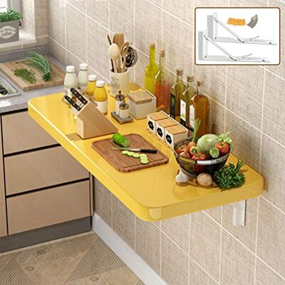 USMGWPBN Table pliante flottante multifonction à suspendre pour bureau à domicile, table de bar, établi de travail, table de salle à manger, table de coiffeuse, 4 couleurs, 21 tailles (jaune, 50 x 30 USMGWPBN Table pliante flottante multifonction à suspendre pour bureau à domicile, table de bar, établi de travail, table de salle à manger, table de coiffeuse, 4 couleurs, 21 tailles (jaune, 50 x 30
