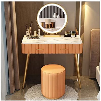 Huangj-0527 Coiffeuse Table de Maquillage Ensemble de bureau de maquillage moderne, commode de chambre à coucher, comptoir en marbre Simple, Table de maquillage, miroir de maquillage, tabouret, ensemble de Table Huangj-0527 Coiffeuse Table de Maquillage Ensemble de bureau de maquillage moderne, commode de chambre à coucher, comptoir en marbre Simple, Table de maquillage, miroir de maquillage, tabouret, ensemble de Table