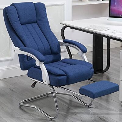 ASerZenith Health and Wellness Chaise de bureau avec support lombaire et accoudoirs réglables Dossier haut ergonomique pour soutien lombaire et bureau Bleu ASerZenith Health and Wellness Chaise de bureau avec support lombaire et accoudoirs réglables Dossier haut ergonomique pour soutien lombaire et bureau Bleu