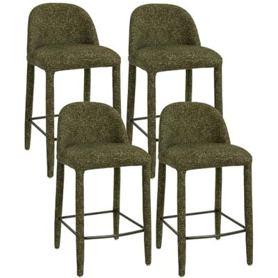 Duhome Lot de 4 tabourets de bar entièrement recouverts de tissu bouclé Tabouret de bar avec dossier et pédale en métal, style moderne, capacité de charge maximale de 129 kg, pour cuisine Duhome Lot de 4 tabourets de bar entièrement recouverts de tissu bouclé Tabouret de bar avec dossier et pédale en métal, style moderne, capacité de charge maximale de 129 kg, pour cuisine