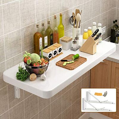USMGWPBN Table pliante murale flottante pour bureau à domicile, bureau d'ordinateur, table de bar, établi, table de salle à manger, table de coiffeuse, 4 couleurs 21 (blanc 80 x 40 cm) USMGWPBN Table pliante murale flottante pour bureau à domicile, bureau d'ordinateur, table de bar, établi, table de salle à manger, table de coiffeuse, 4 couleurs 21 (blanc 80 x 40 cm)