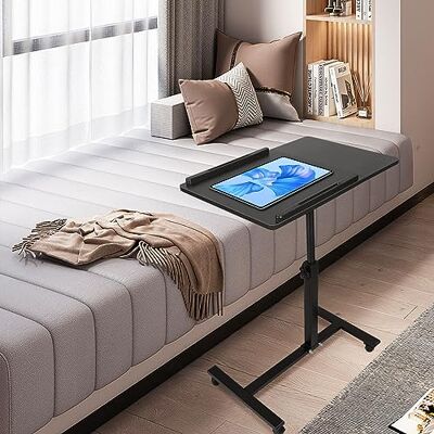 LANTUS Table Ordinateur Portable Hauteur réglable Bois Support avec 4 roulettes tablettes Jaune,Support Pliable,70 * 44 * 95cm (Noir) LANTUS Table Ordinateur Portable Hauteur réglable Bois Support avec 4 roulettes tablettes Jaune,Support Pliable,70 * 44 * 95cm (Noir)