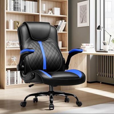 GTPLAYER Chaise de gaming avec accoudoirs rabattables Chaise gamer avec fonction balançoire Chaise de gaming ergonomique avec éponge haute densité (bleu) GTPLAYER Chaise de gaming avec accoudoirs rabattables Chaise gamer avec fonction balançoire Chaise de gaming ergonomique avec éponge haute densité (bleu)