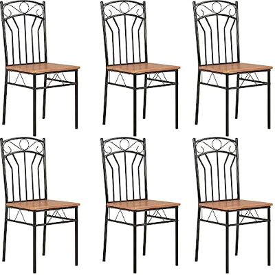 vidaXL 6x Chaises de Salle à Manger Chaises à Dîner Chaises de Repas Meuble de Cuisine Chaises de Cuisine Chaises à Manger Intérieur Maison Marron MDF vidaXL 6x Chaises de Salle à Manger Chaises à Dîner Chaises de Repas Meuble de Cuisine Chaises de Cuisine Chaises à Manger Intérieur Maison Marron MDF