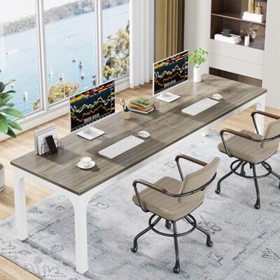 Tribesigns Bureau Informatique, Bureau pour Ordinateur Portable, Table d’étude, Table d'ordinateur Portable, Double Bureau Long pour Chambre de Bureau à Domicile, 200 x 70 x 75 cm, Chêne Tribesigns Bureau Informatique, Bureau pour Ordinateur Portable, Table d’étude, Table d'ordinateur Portable, Double Bureau Long pour Chambre de Bureau à Domicile, 200 x 70 x 75 cm, Chêne