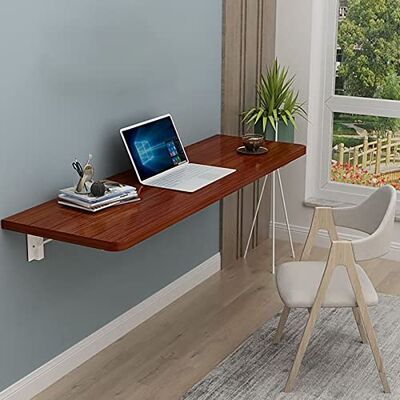 CWCQGH Table pliante murale flottante en bois massif pour la maison, le bureau, établi pour cuisine et salle à manger, design compact polyvalent, marron, 100 x 30 cm CWCQGH Table pliante murale flottante en bois massif pour la maison, le bureau, établi pour cuisine et salle à manger, design compact polyvalent, marron, 100 x 30 cm
