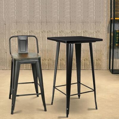 LANTUS Table de Bar Bois (MDF) pour Maison Pub, Cocktail à Manger pour Cuisine Restaurant Patio, métal Mange Debout Fer Design Industriel,60 * 60 * 110cm- Noir LANTUS Table de Bar Bois (MDF) pour Maison Pub, Cocktail à Manger pour Cuisine Restaurant Patio, métal Mange Debout Fer Design Industriel,60 * 60 * 110cm- Noir