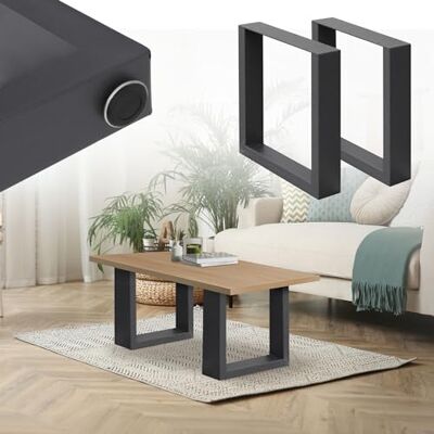 ECD Germany Set 2 Pieds de Table 40 x 43 cm Rectangulaire Gris Foncé en Acier Revêtu de Poudre Pied de Meuble Banc Support Profil Carré Design Industriel pour Table à Manger Bureau ECD Germany Set 2 Pieds de Table 40 x 43 cm Rectangulaire Gris Foncé en Acier Revêtu de Poudre Pied de Meuble Banc Support Profil Carré Design Industriel pour Table à Manger Bureau