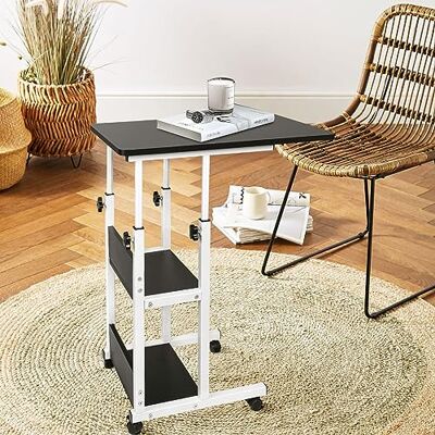 LANTUS Table Ordinateur Portable Hauteur réglable Bois Support avec 4 roulettes tablettes Jaune,Support Pliable,60 * 40 * 76-86,5 cm (Noir) LANTUS Table Ordinateur Portable Hauteur réglable Bois Support avec 4 roulettes tablettes Jaune,Support Pliable,60 * 40 * 76-86,5 cm (Noir)