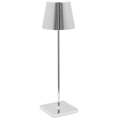 Zafferano Poldina Pro Lampe de Table LED sans Fil Rechargeable Lampe Tactile Dimmable avec Finition Galvanique Temp. Lumière 2700-3000K Aluminium H38 (Chrome Poli) Zafferano Poldina Pro Lampe de Table LED sans Fil Rechargeable Lampe Tactile Dimmable avec Finition Galvanique Temp. Lumière 2700-3000K Aluminium H38 (Chrome Poli)